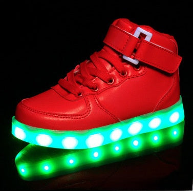 Men Women LED Light Up Sneakers High Top Luminous Casual Shoes