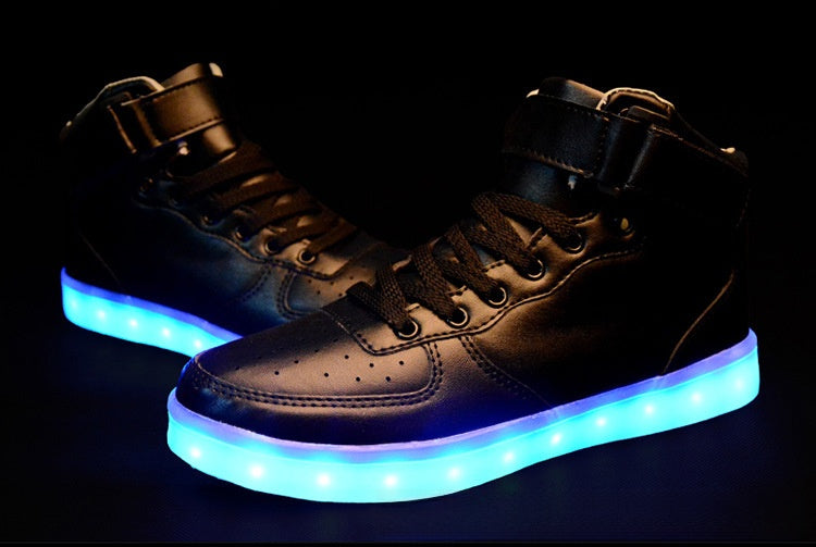 Men Women LED Light Up Sneakers High Top Luminous Casual Shoes