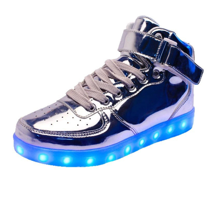 Men Women LED Light Up Sneakers High Top Luminous Casual Shoes