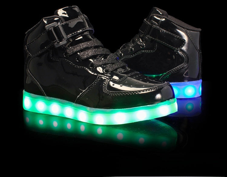 Men Women LED Light Up Sneakers High Top Luminous Casual Shoes
