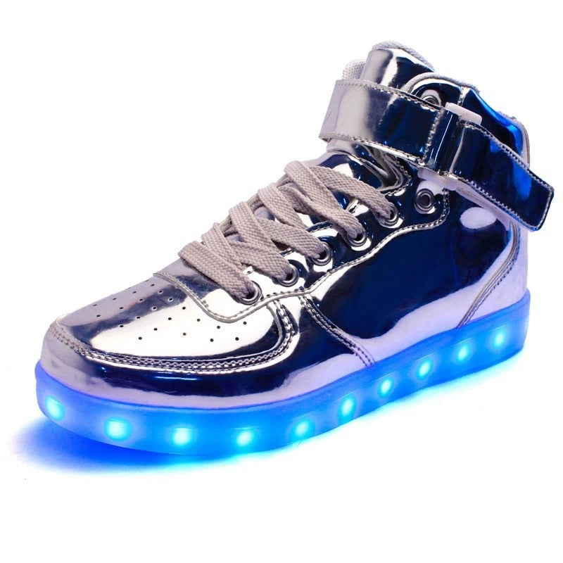 Men Women LED Light Up Sneakers High Top Luminous Casual Shoes