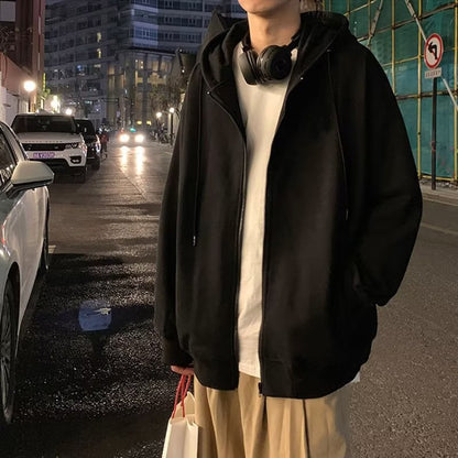 Men Zip Front Hooded Sweatshirt
