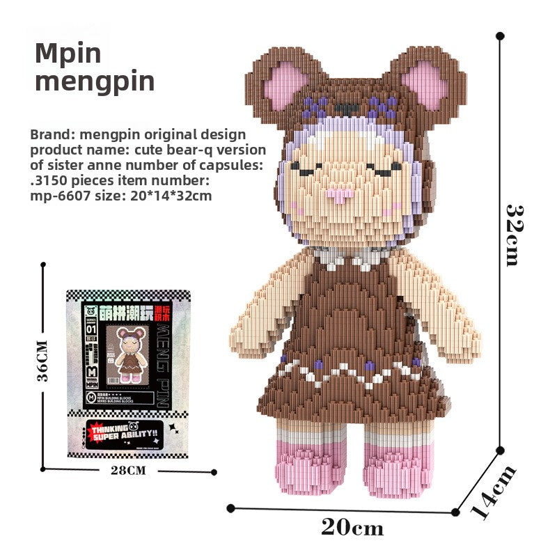Mengli Bear Miniature Particle Building Block Assembly