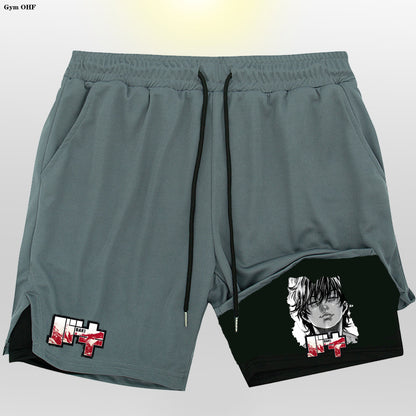 Mens 2D Printed Running Training Shorts
