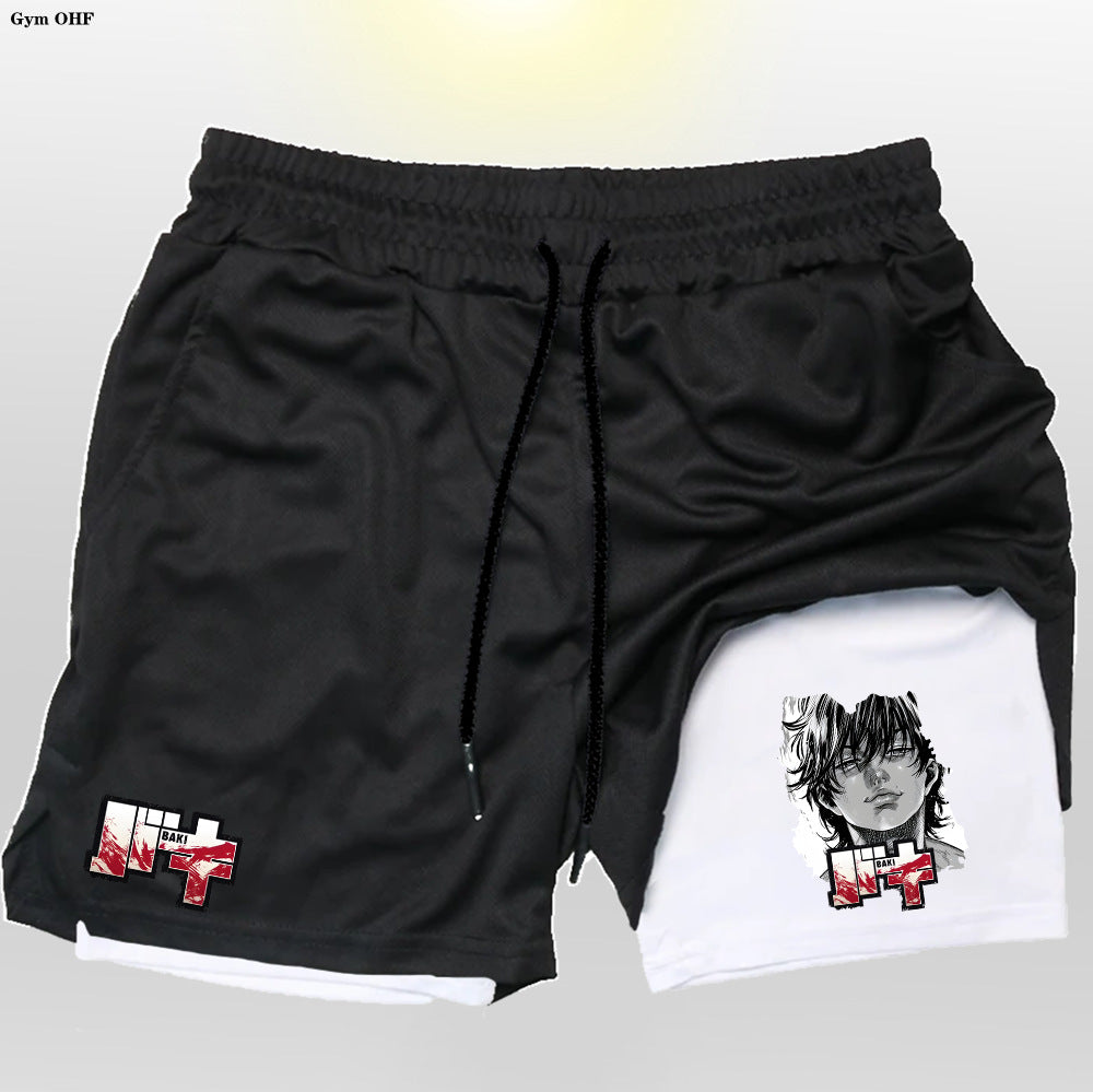 Mens 2D Printed Running Training Shorts
