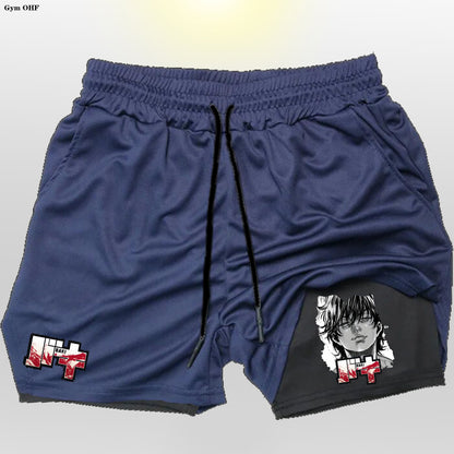 Mens 2D Printed Running Training Shorts