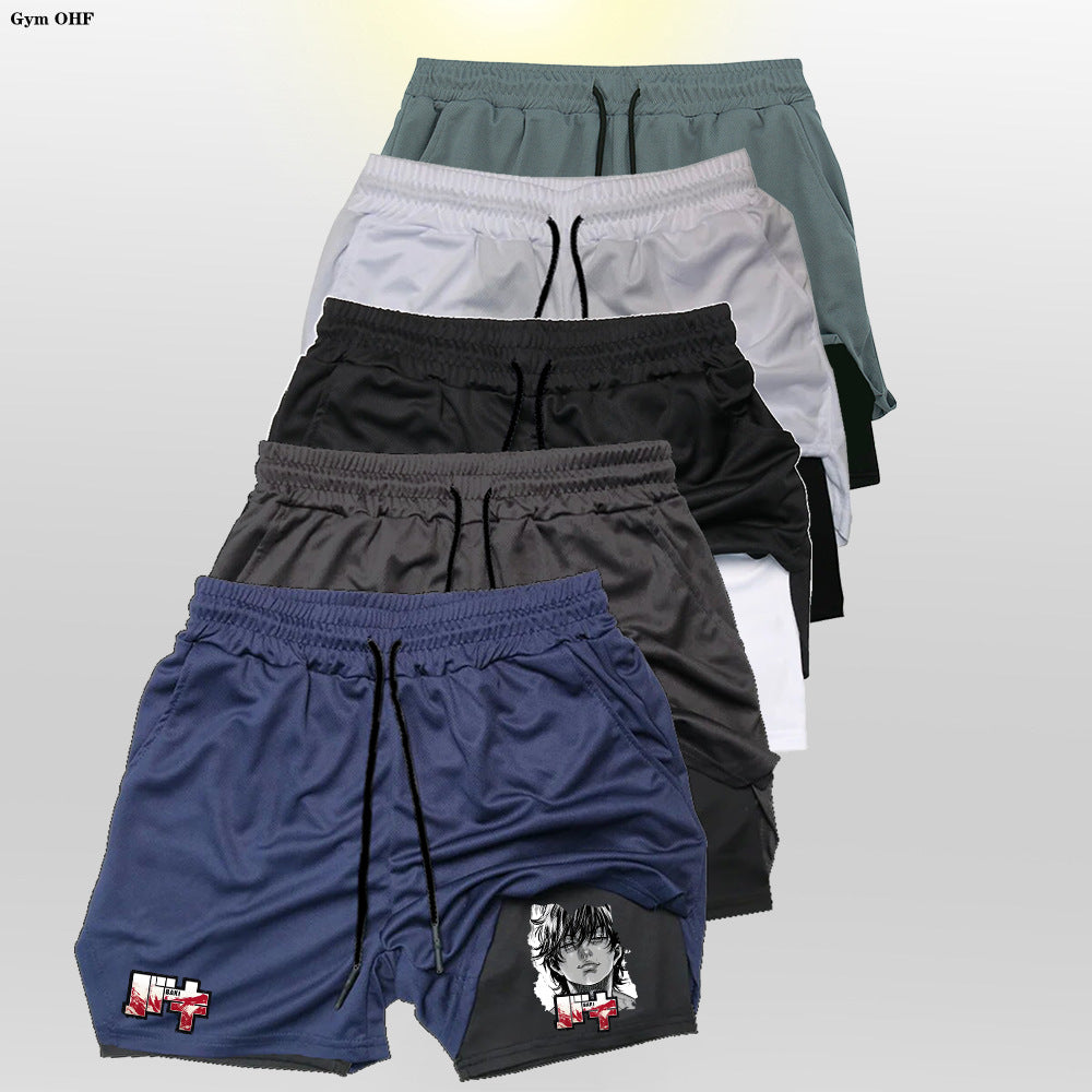 Mens 2D Printed Running Training Shorts
