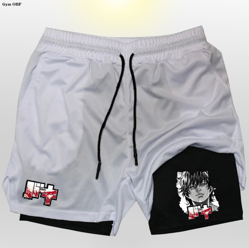 Mens 2D Printed Running Training Shorts