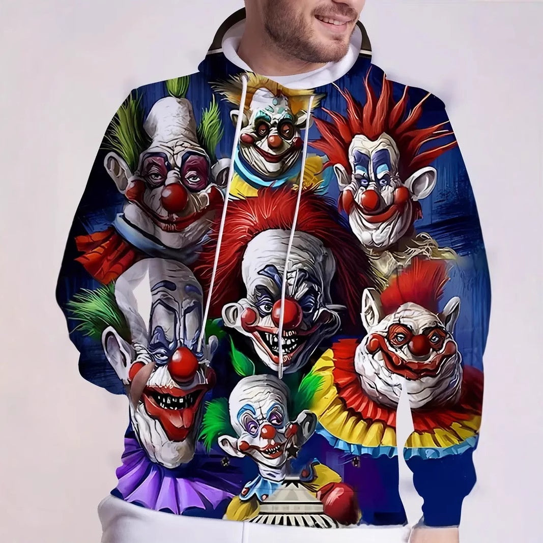 Mens 3D Digital Print Hooded Sweatshirt