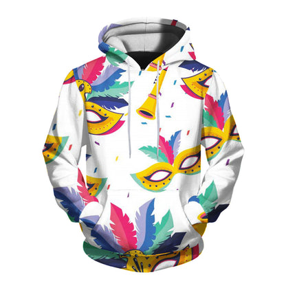 Mens 3D Printed Hooded Pullover Sweatshirt