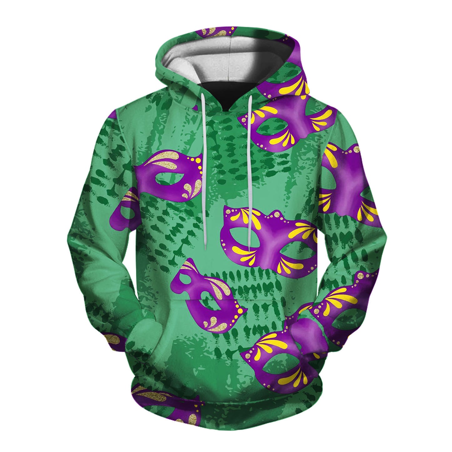 Mens 3D Printed Hooded Pullover Sweatshirt