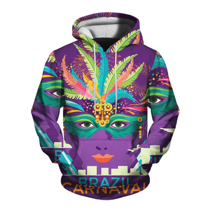 Mens 3D Printed Hooded Pullover Sweatshirt