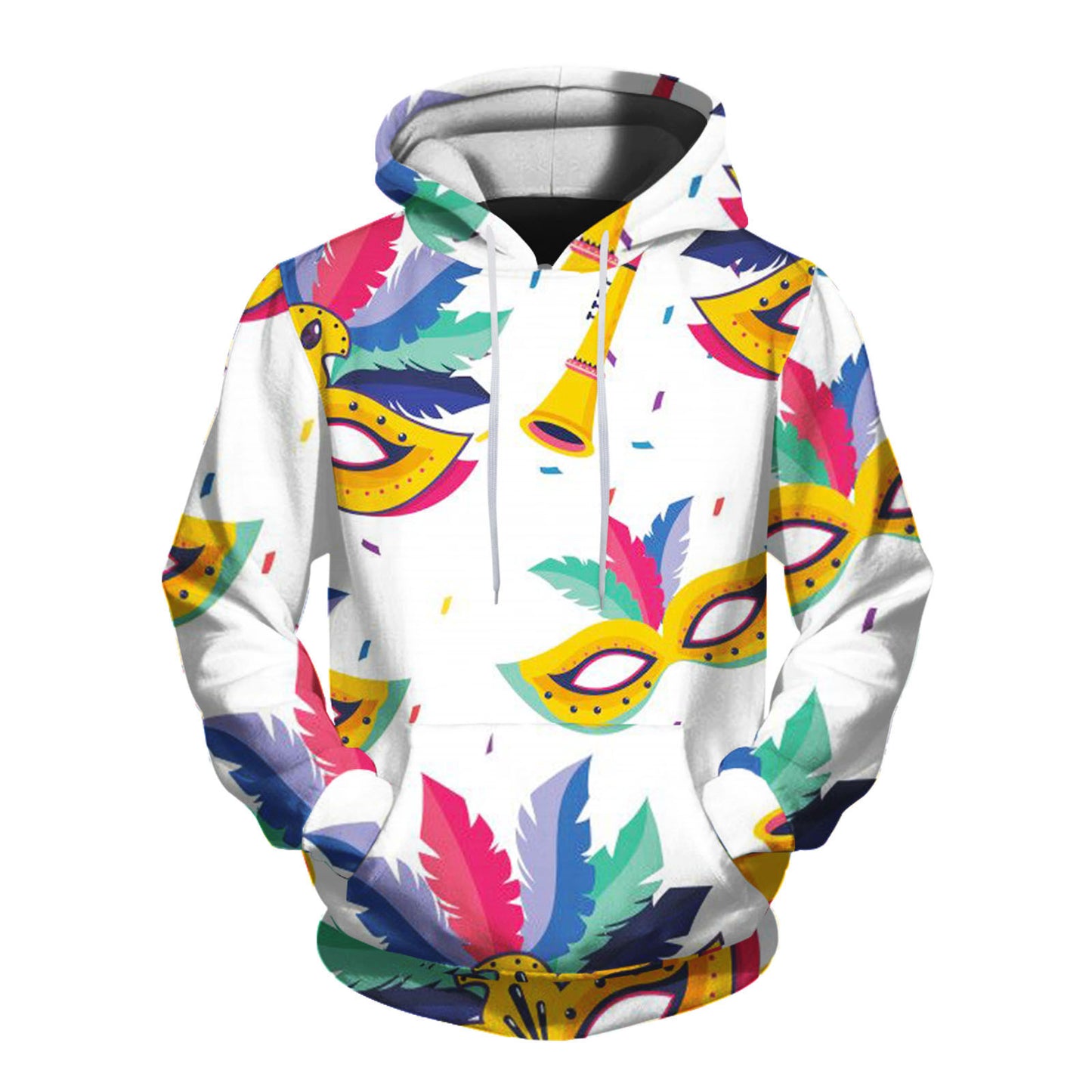 Mens 3D Printed Hooded Pullover Sweatshirt