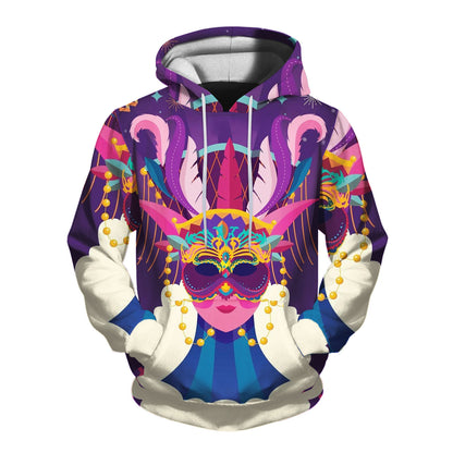 Mens 3D Printed Hooded Pullover Sweatshirt