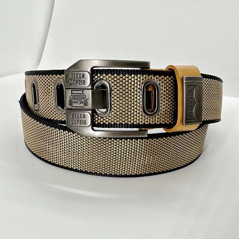 Mens Adjustable Nylon Tactical Belt with Alloy Buckle