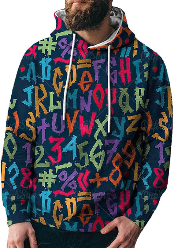 Mens Animal Print Hooded Sweater