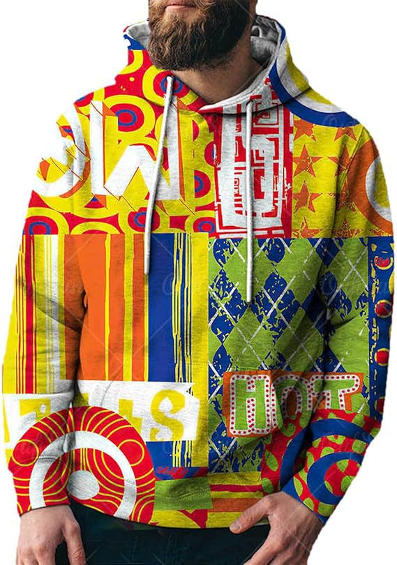 Mens Animal Print Hooded Sweater