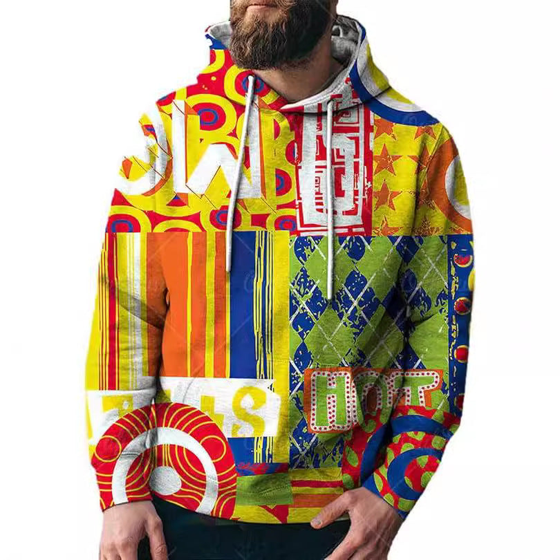 Mens Animal Print Hooded Sweater