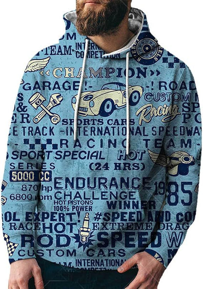 Mens Animal Print Hooded Sweater