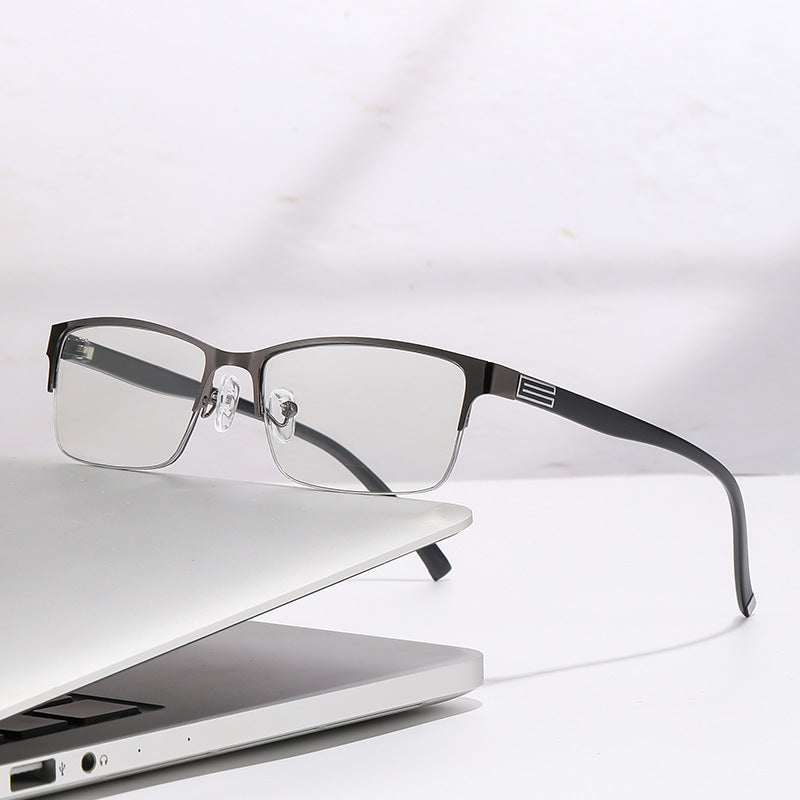 Mens Anti Blue Light Half Frame Glasses