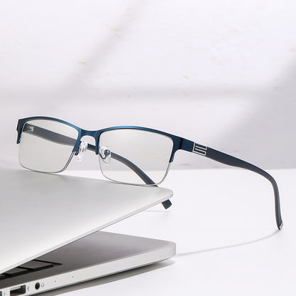 Mens Anti Blue Light Half Frame Glasses