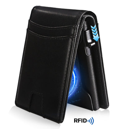 Mens Anti-Degaussing Microfiber Leather Wallet