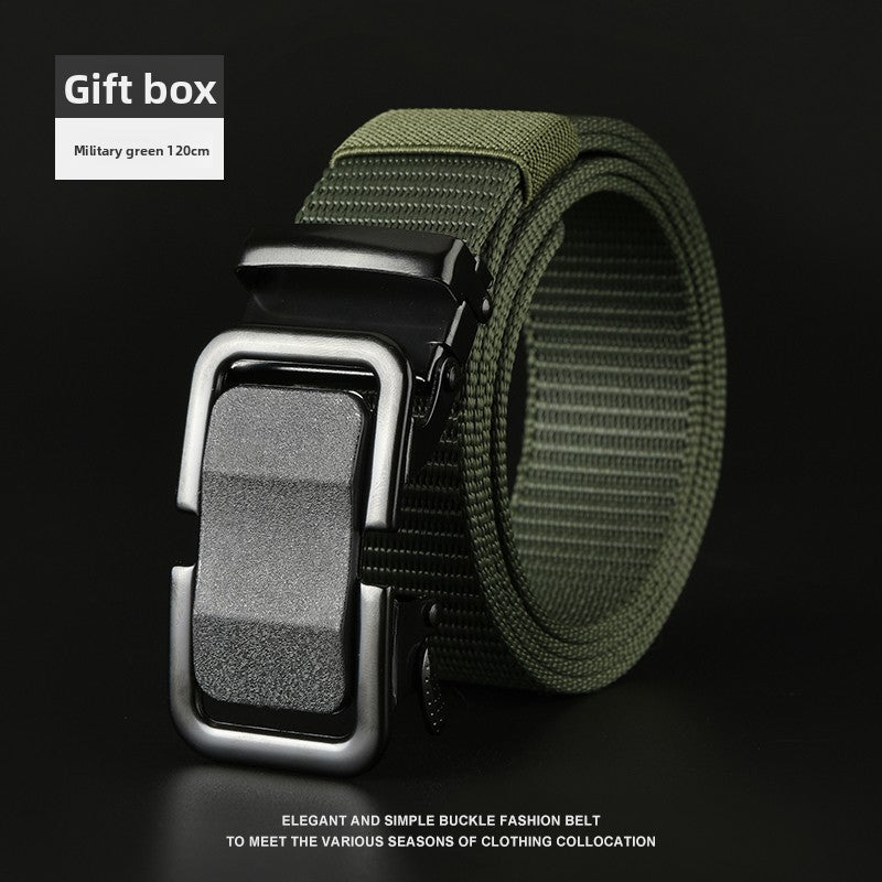 Mens Automatic Buckle Canvas Belt