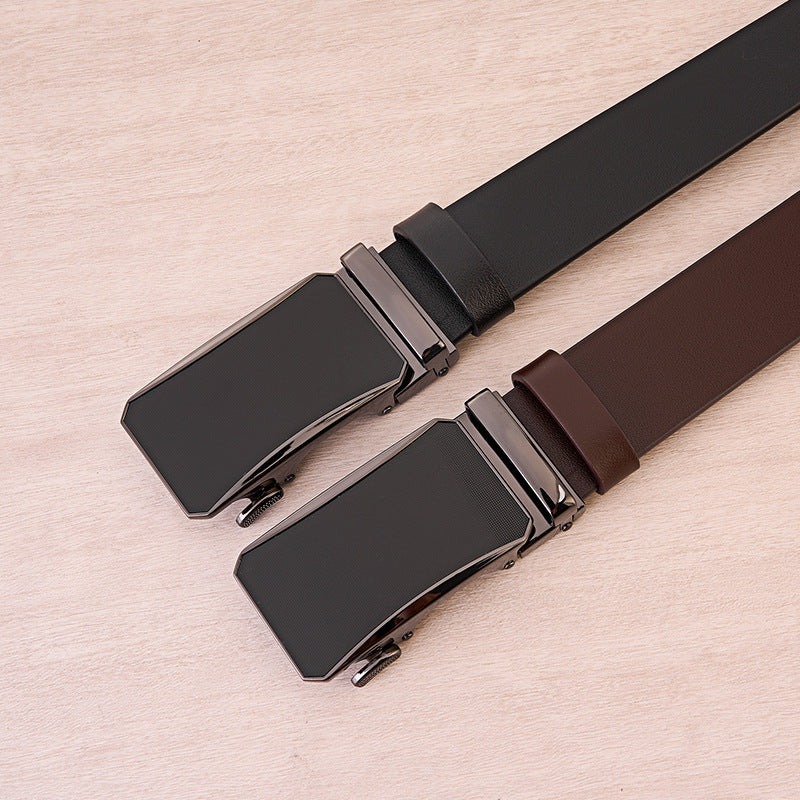 Mens Automatic Buckle Genuine Leather Belt