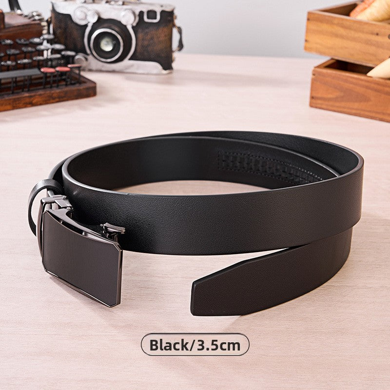 Mens Automatic Buckle Genuine Leather Belt