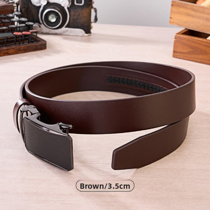 Mens Automatic Buckle Genuine Leather Belt