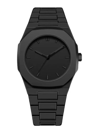Mens Black Quartz Watch Waterproof Silent