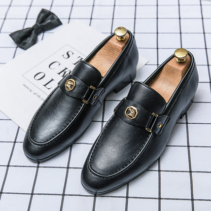Mens Breathable Business Leather Loafers