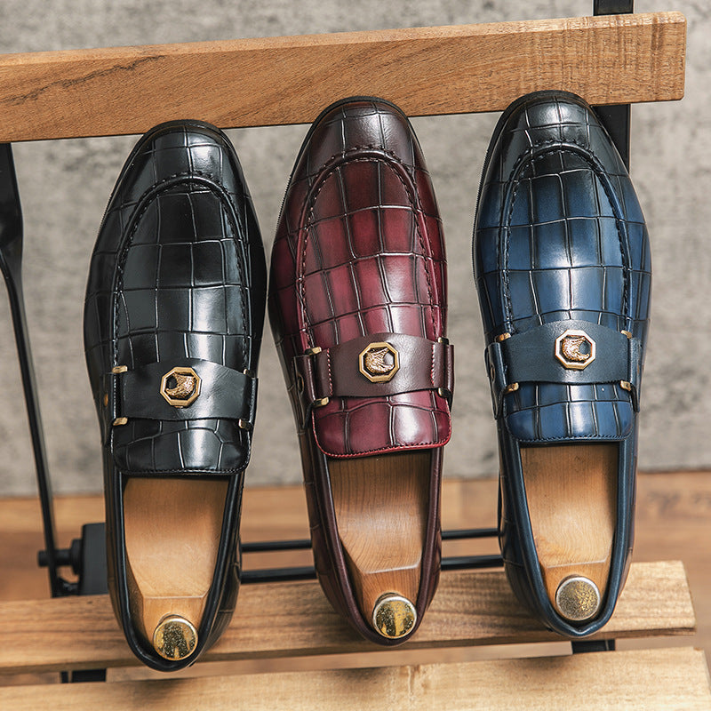 Mens Breathable Business Leather Loafers