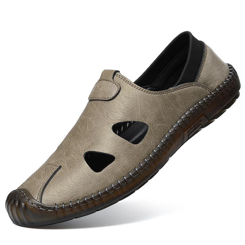 Mens Breathable Casual Leather Driving Shoes