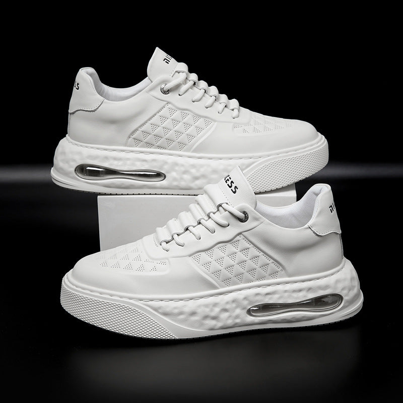Mens Breathable Cowhide Casual Sneakers