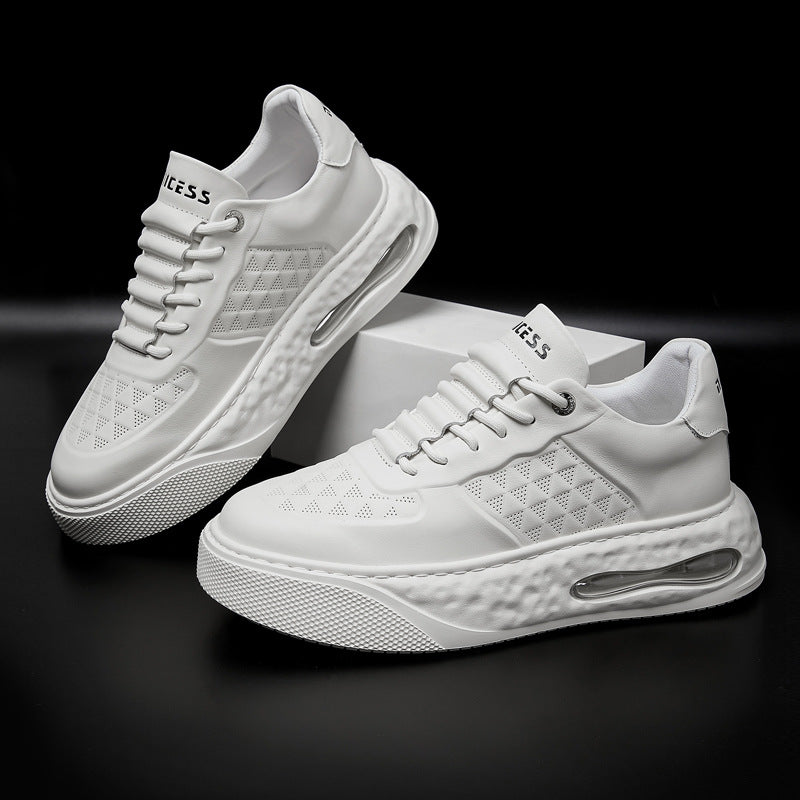 Mens Breathable Cowhide Casual Sneakers