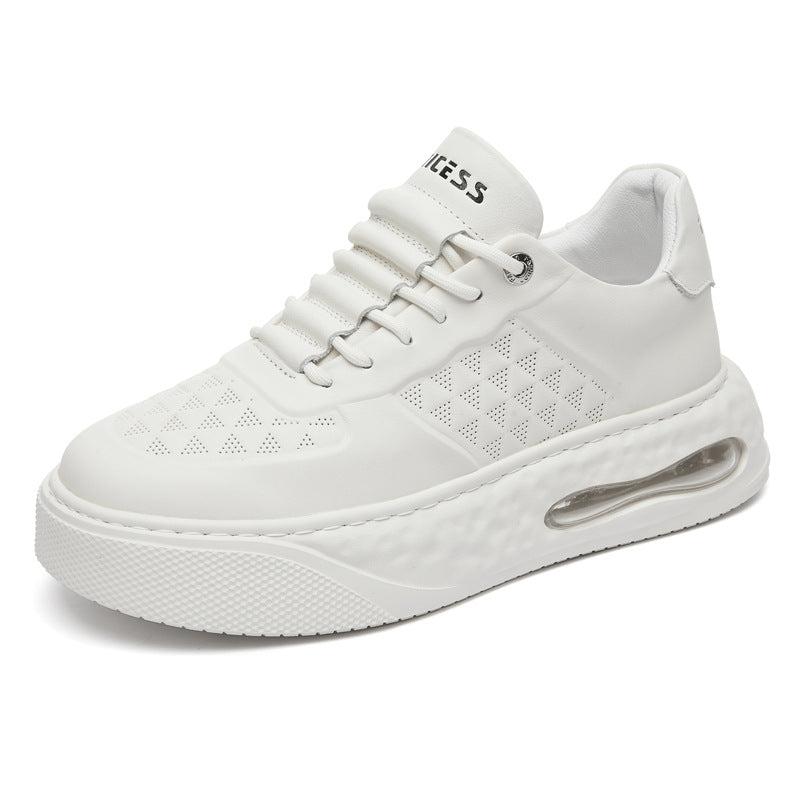 Mens Breathable Cowhide Casual Sneakers