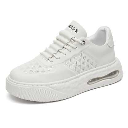 Mens Breathable Cowhide Casual Sneakers