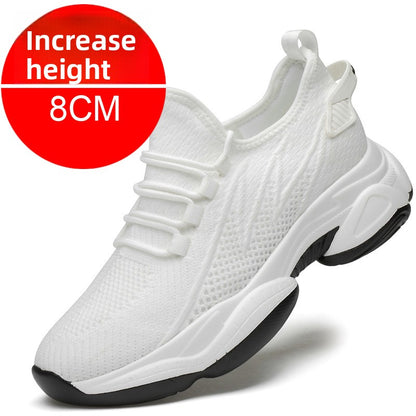 Mens Breathable Height Increase Casual Sports Shoes