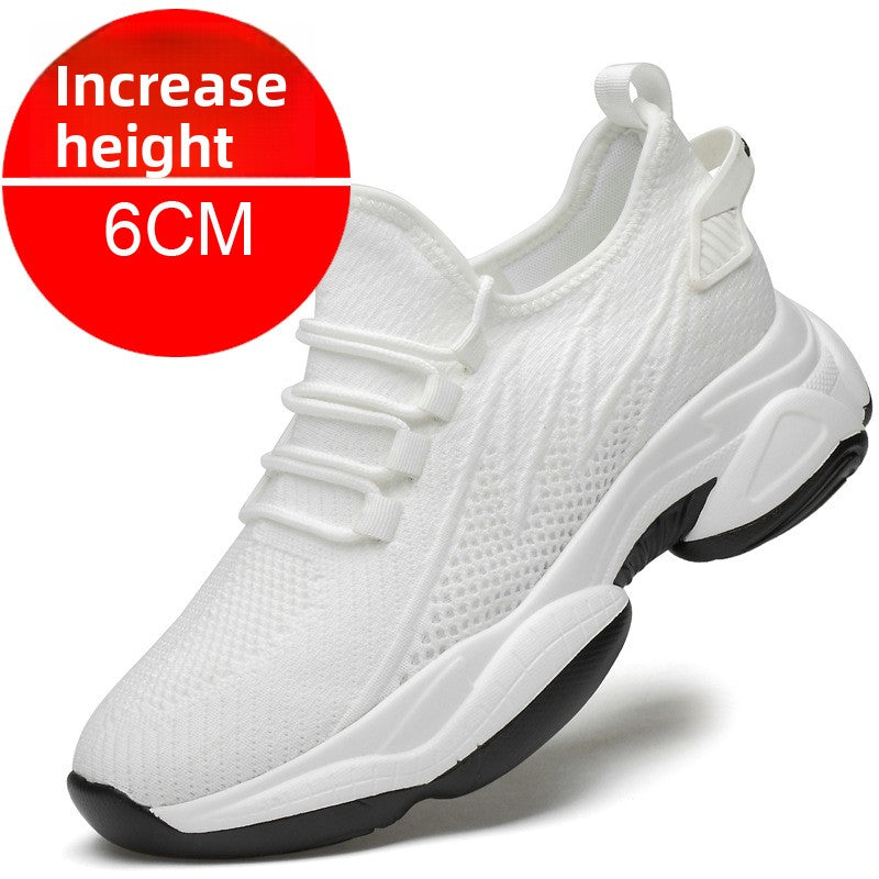 Mens Breathable Height Increase Casual Sports Shoes