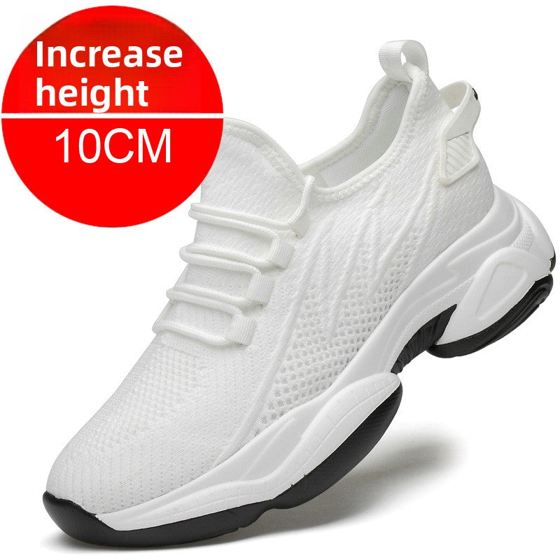 Mens Breathable Height Increase Casual Sports Shoes