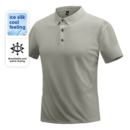 Mens Breathable Ice Silk Polo Shirt