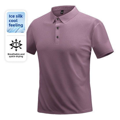Mens Breathable Ice Silk Polo Shirt