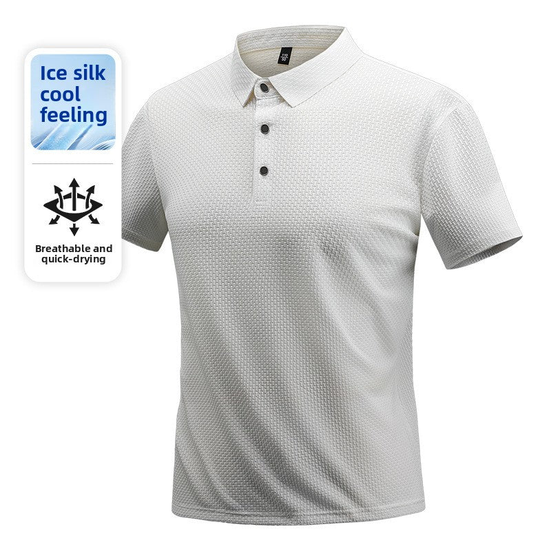Mens Breathable Ice Silk Polo Shirt