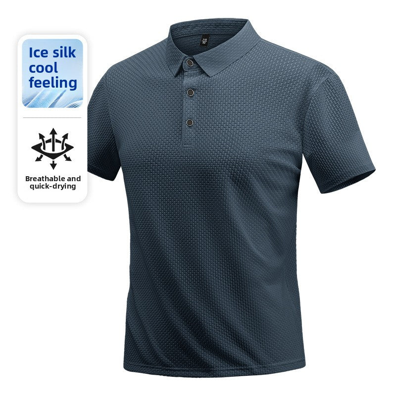 Mens Breathable Ice Silk Polo Shirt