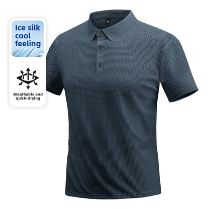 Mens Breathable Ice Silk Polo Shirt