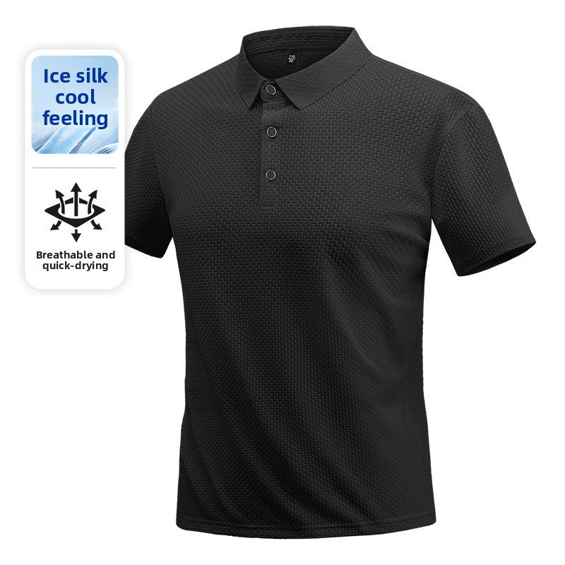 Mens Breathable Ice Silk Polo Shirt