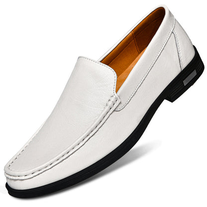 Mens Breathable Leather Slip-On Casual Shoes