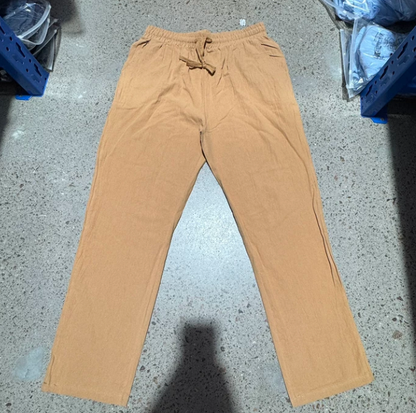 Mens Breathable Linen Casual Trousers