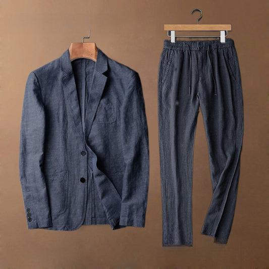 Mens Breathable Linen Suit